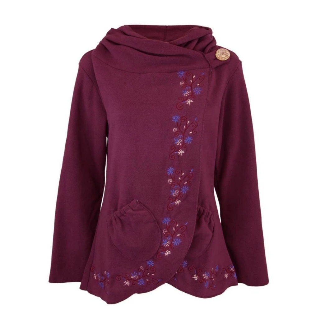 Flowering Vines Fleece Wrap Jacket